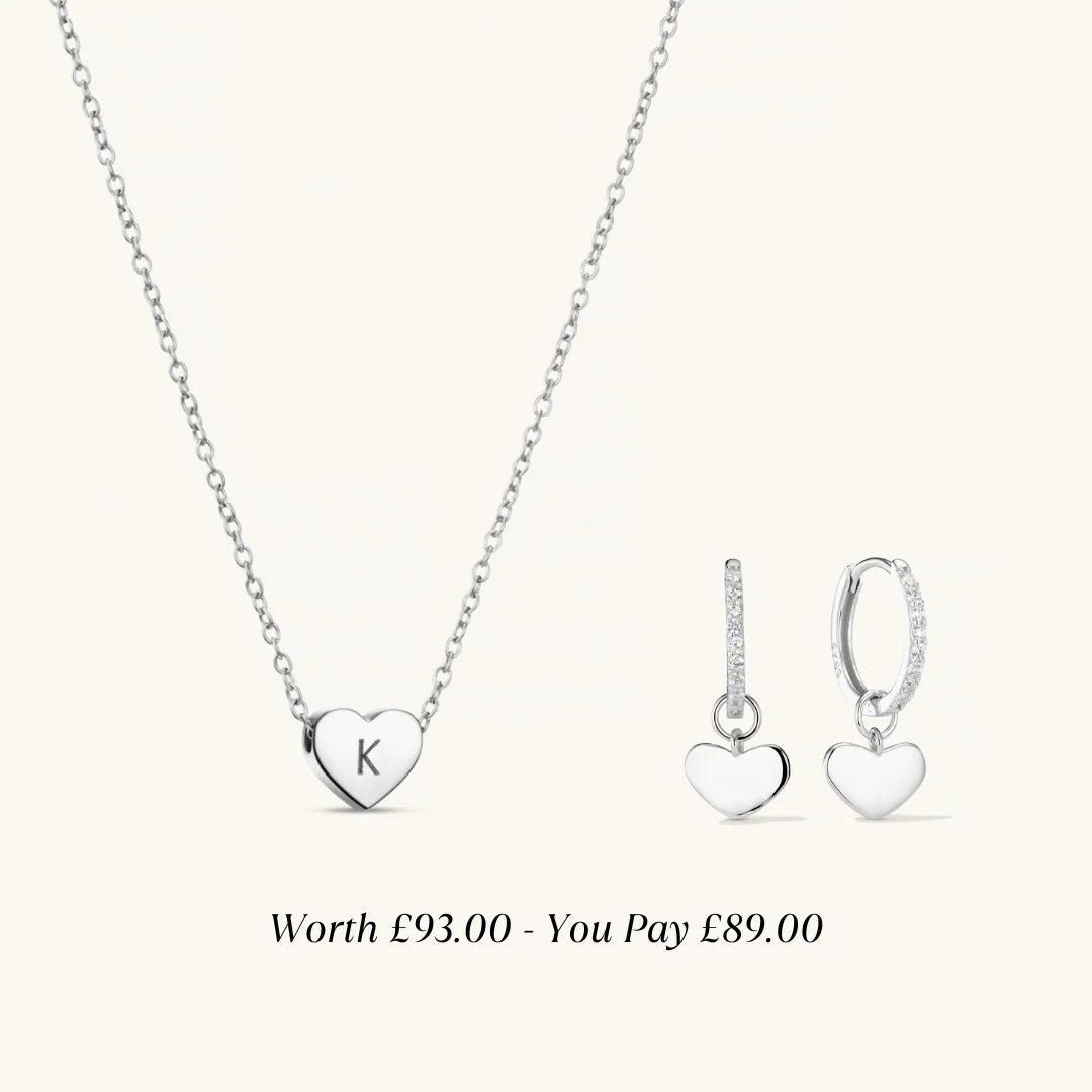Amo Heart & Amore Earring Gift Set in Silver