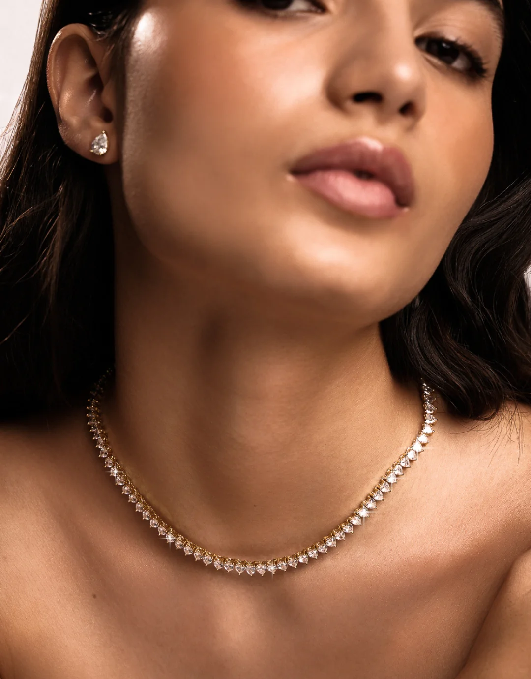 Amore Tennis Necklace In Gold - Image 5