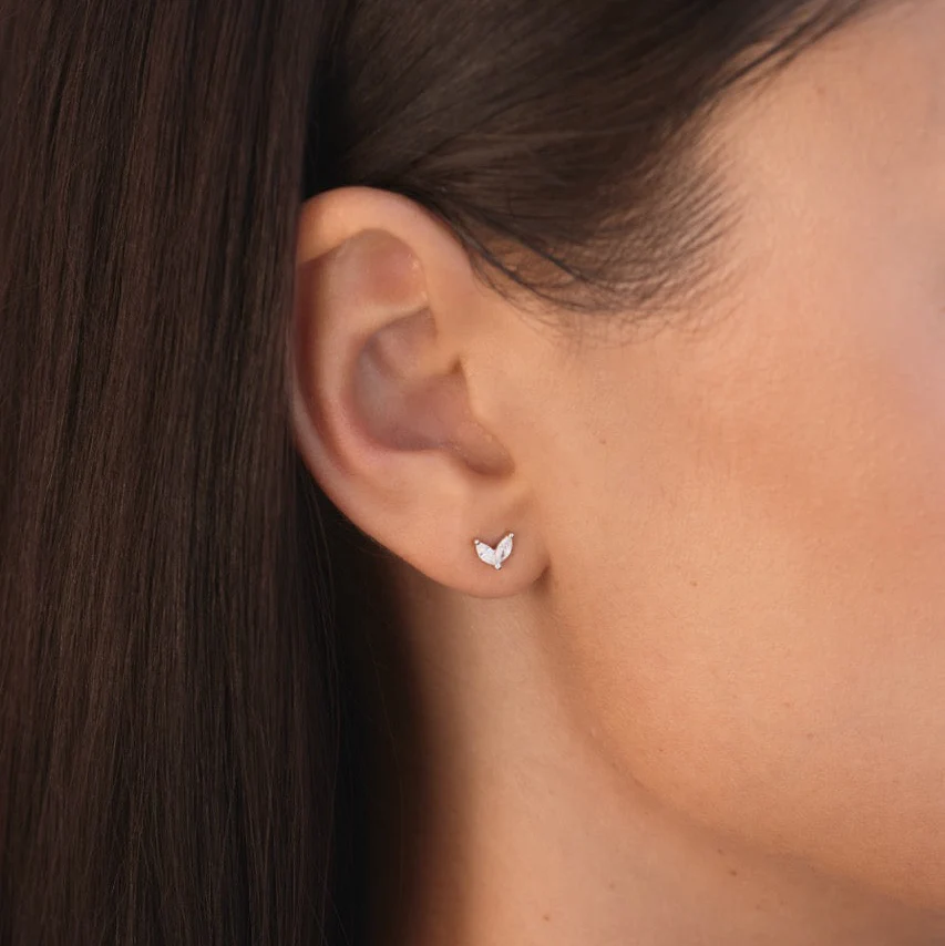 Cherish Wings Stud Earring in Silver - Image 4