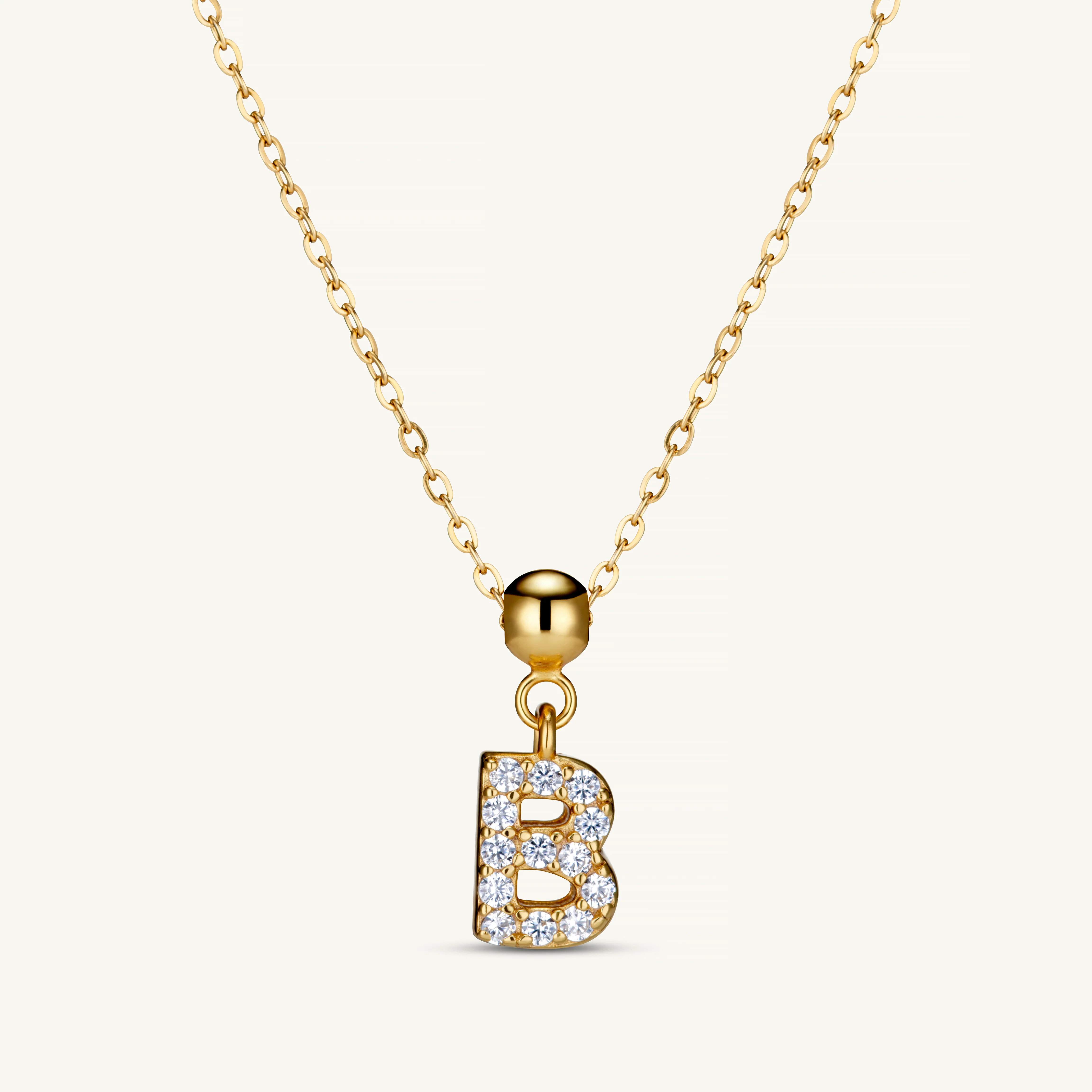 B Diamond Initial Charm Gold - Image 3