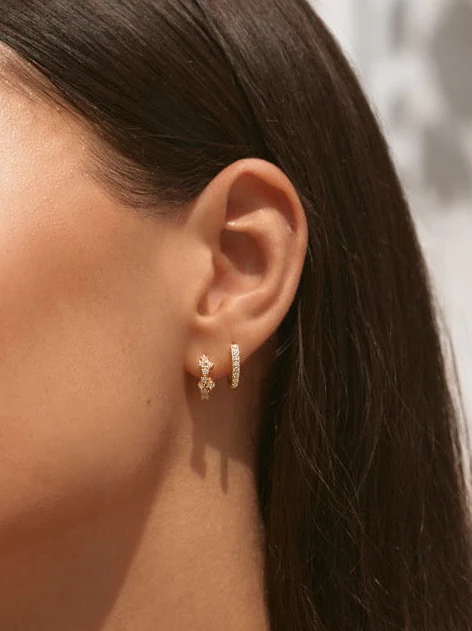 Crystal Infinity Hoop Earrings Gold - Image 7