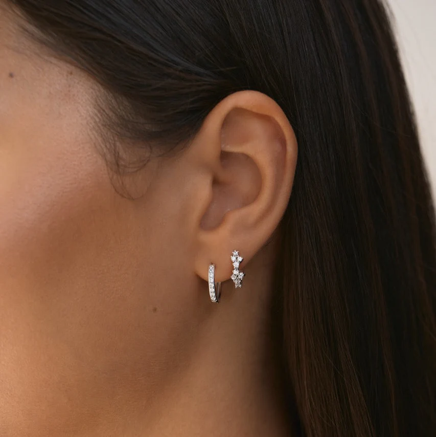 Crystal Infinity Hoop Earrings Silver - Image 5