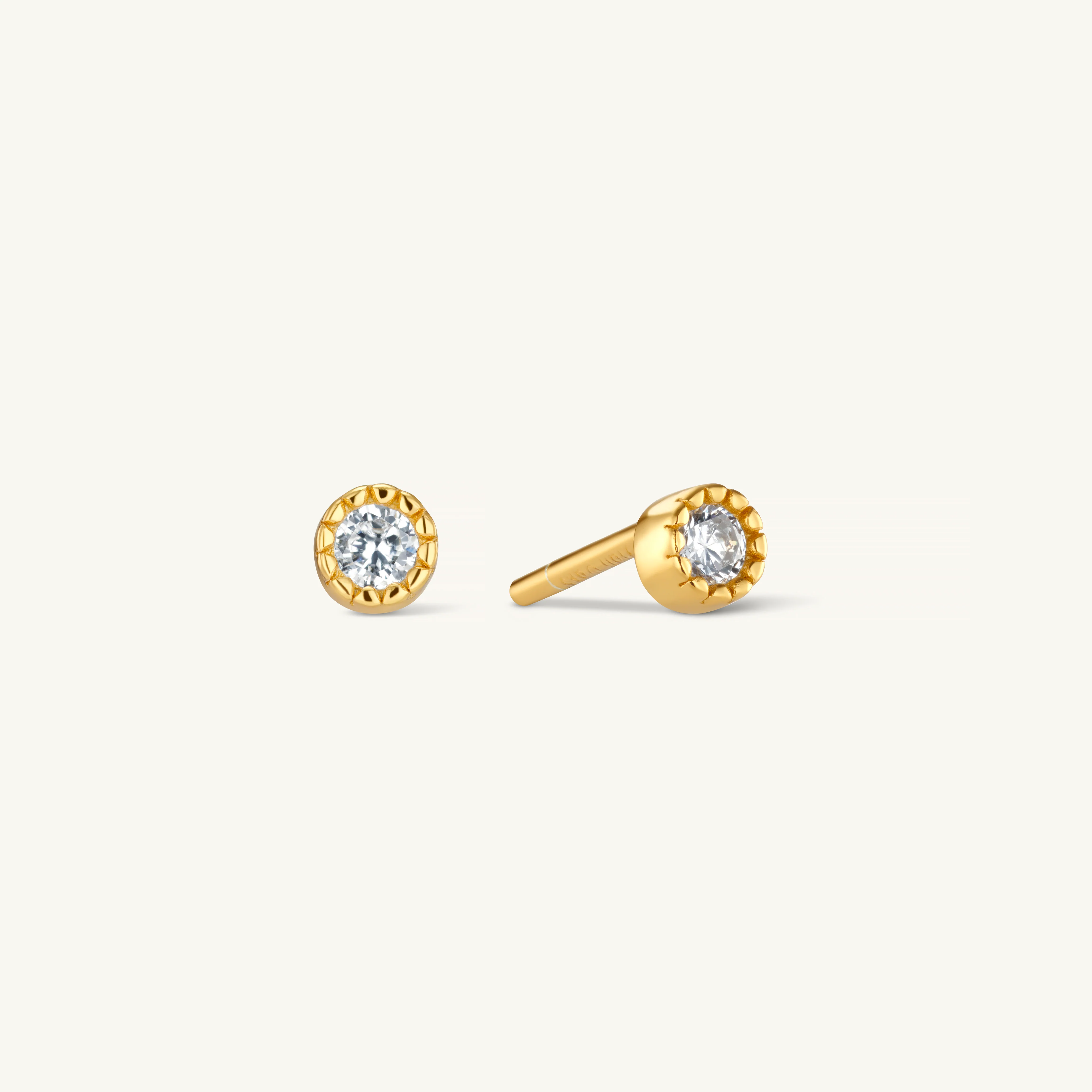 Eclipse Diamond Stud Earrings Gold