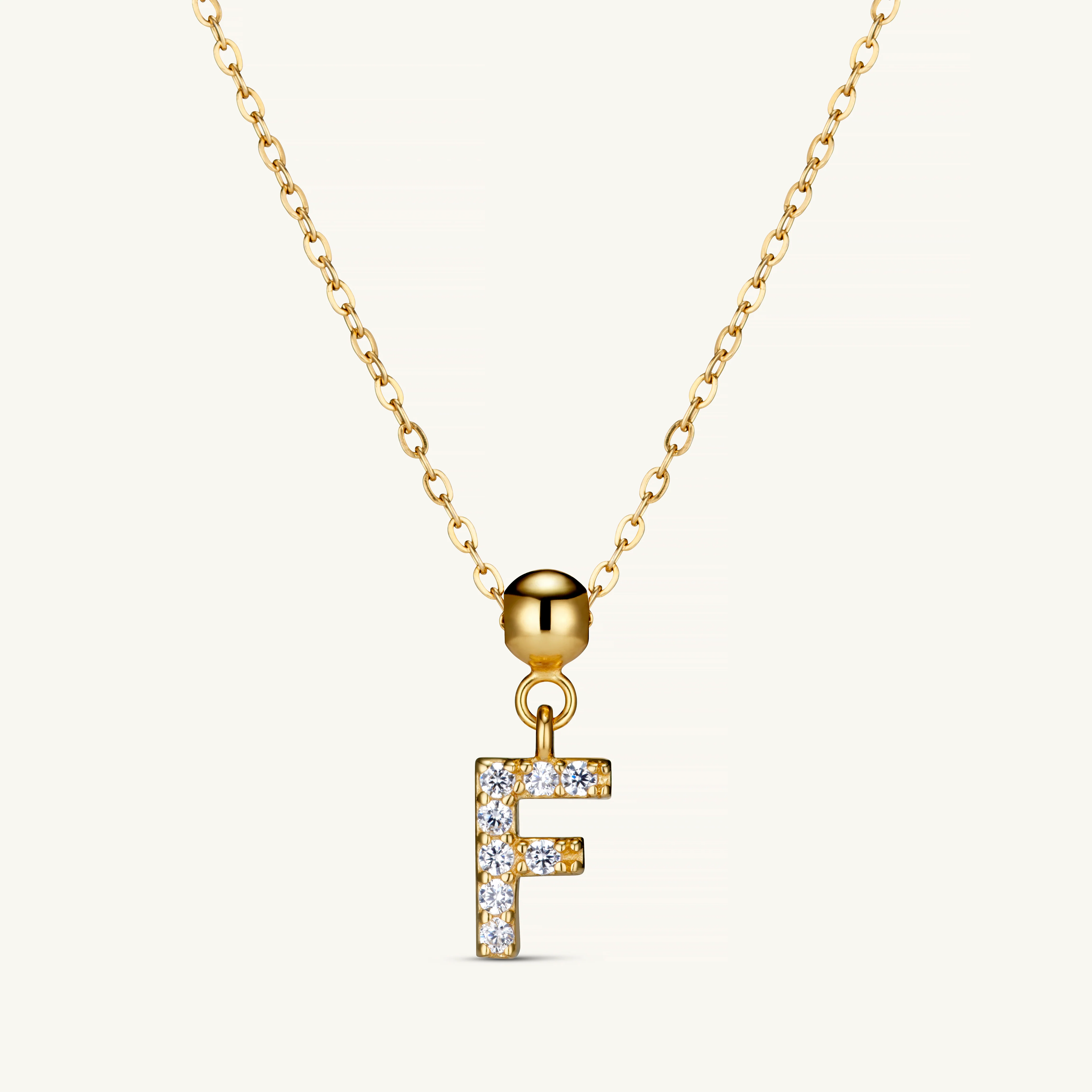 F Diamond Initial Charm Gold - Image 3