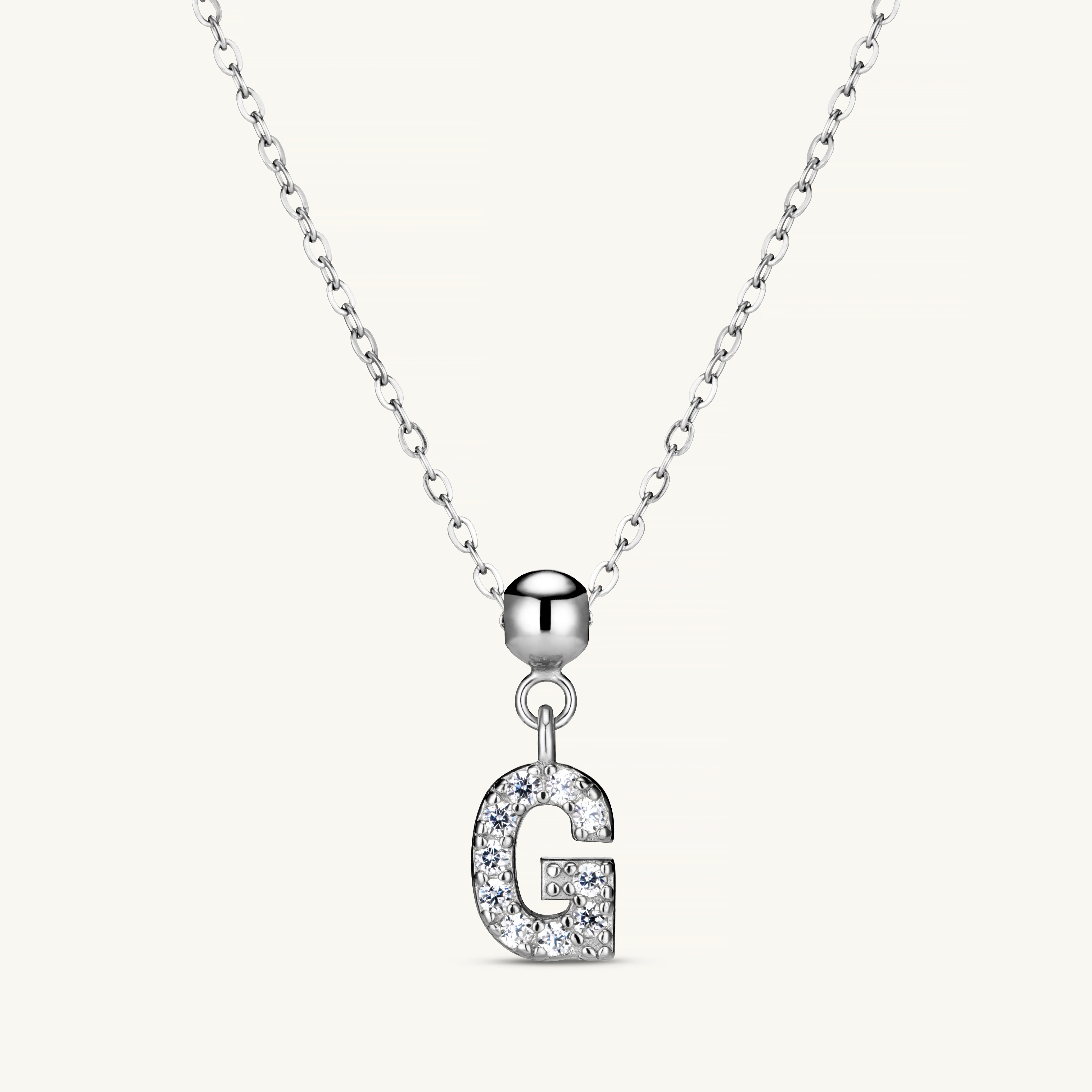 G Diamond Initial Charm Silver - Image 3