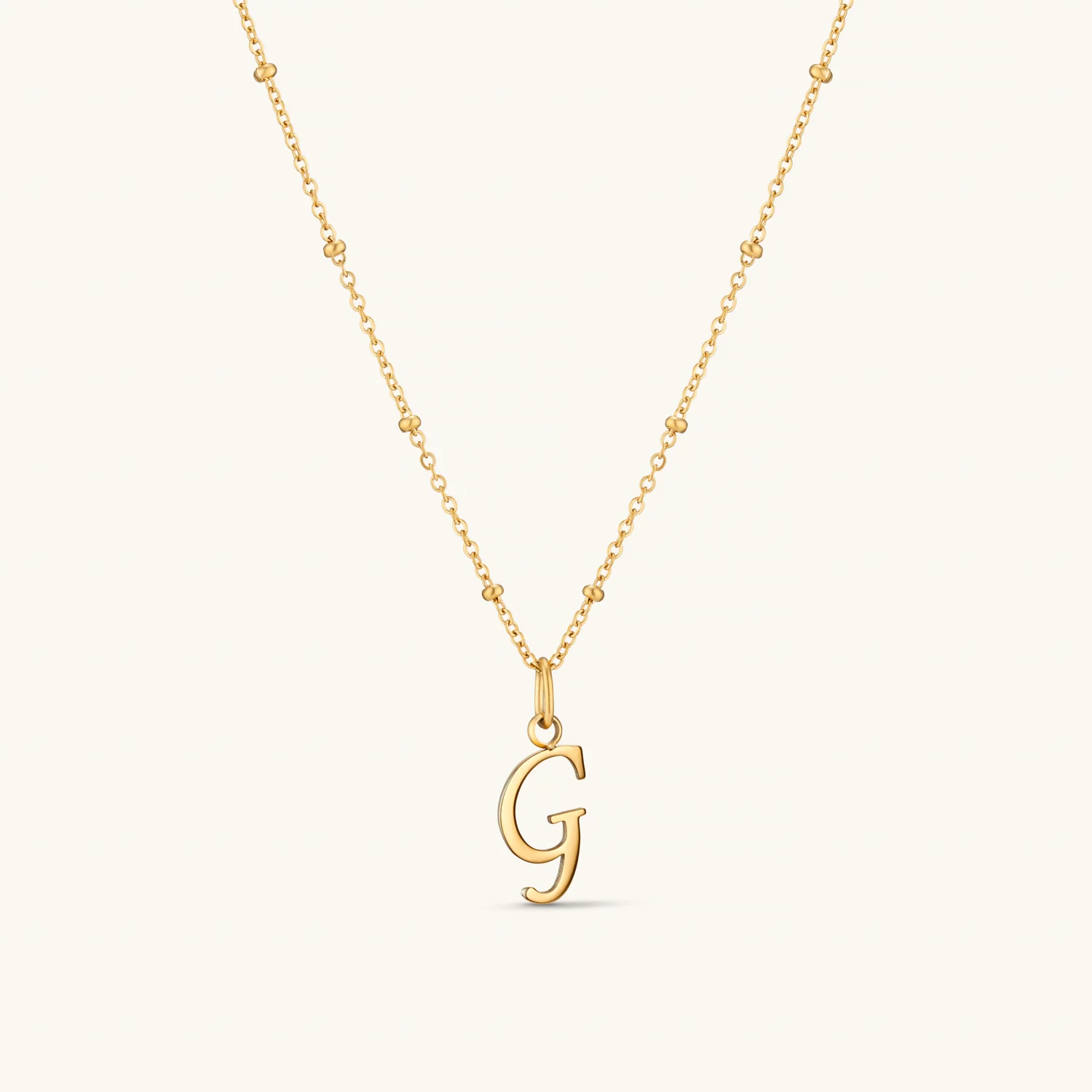 G Script Initial Necklace Gold