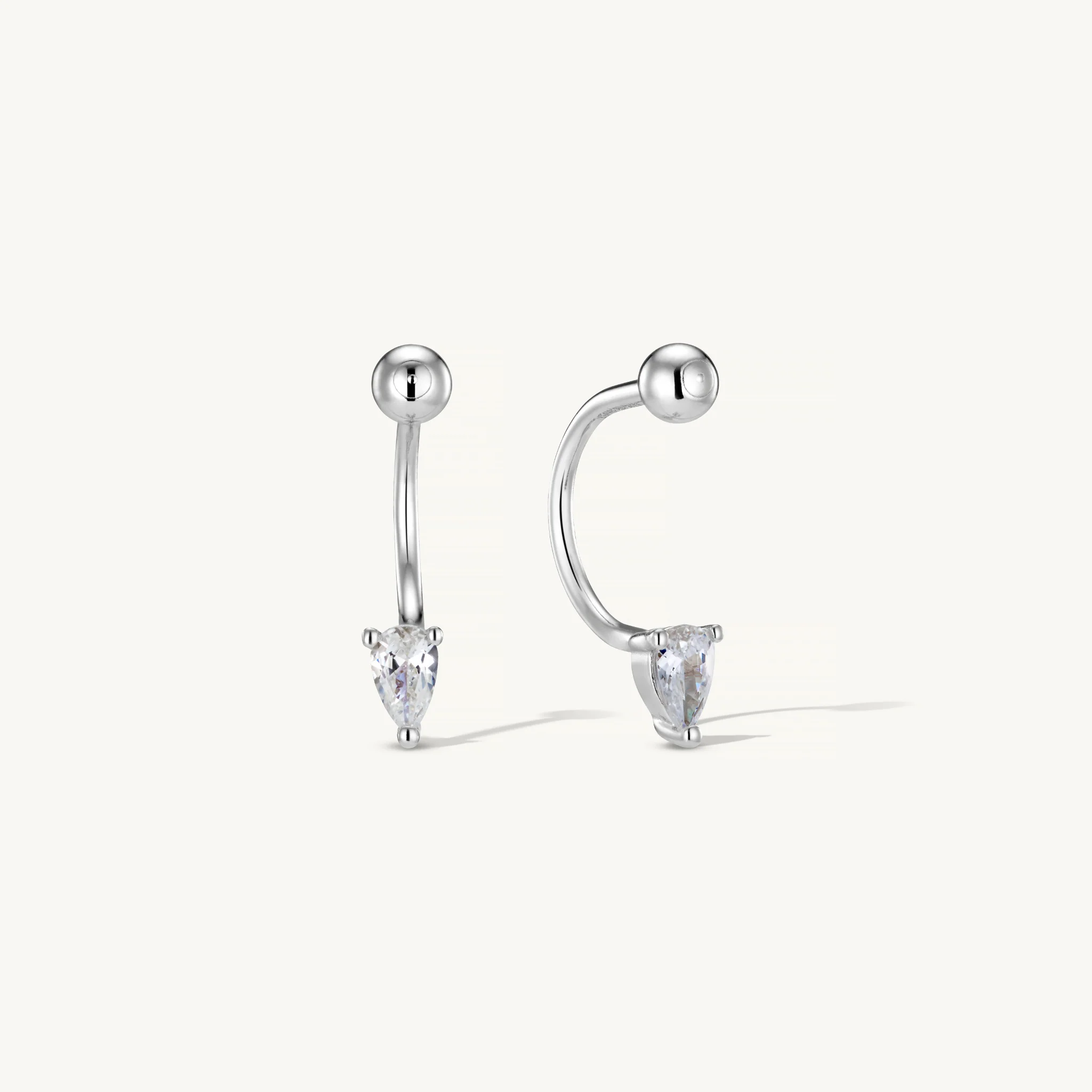 Illusion Stud Earrings Silver