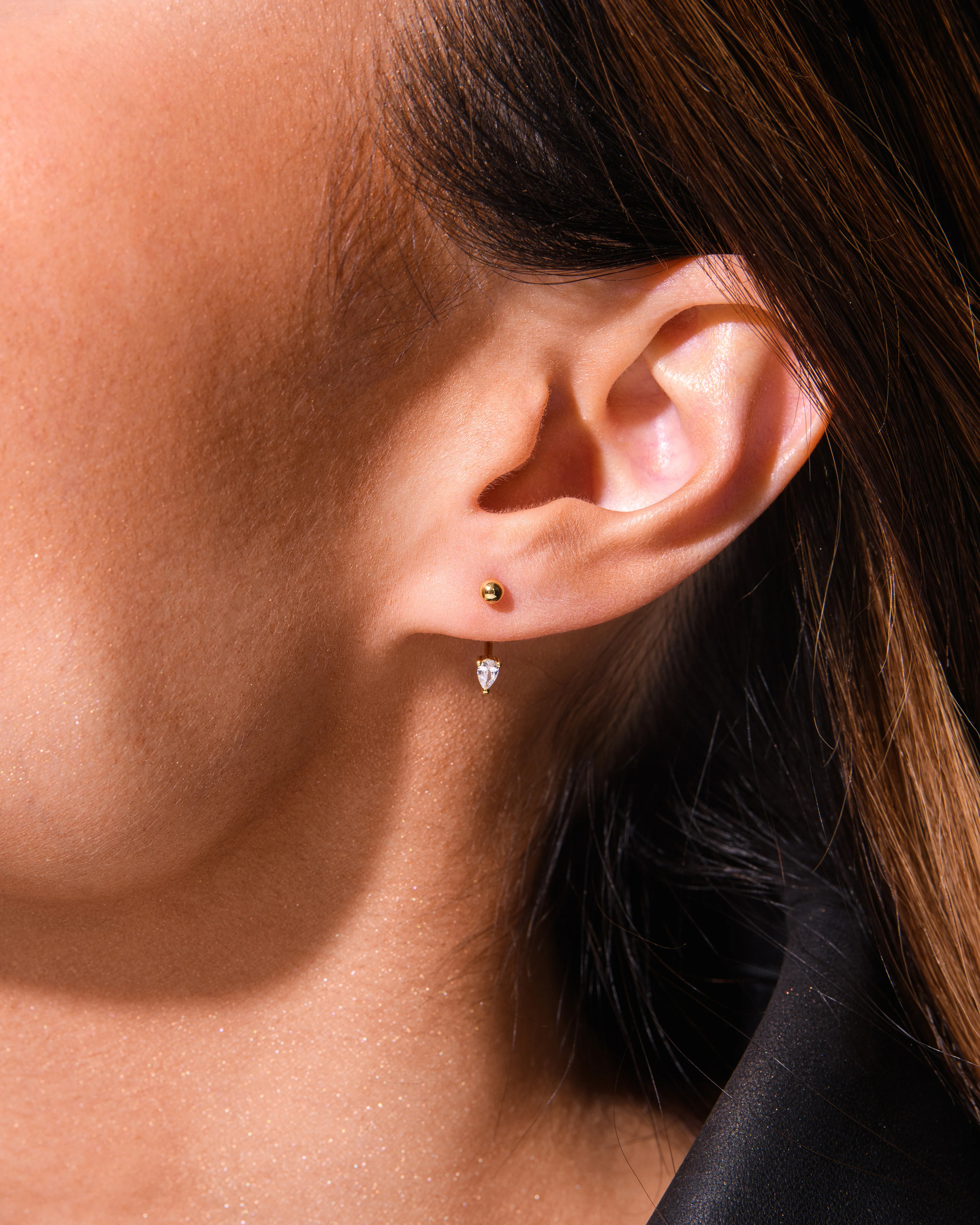 Illusion Stud Earrings Silver - Image 3