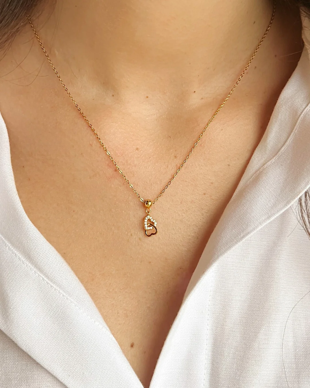 Mi Amor Interlocking Charm Necklace Gold - Image 2