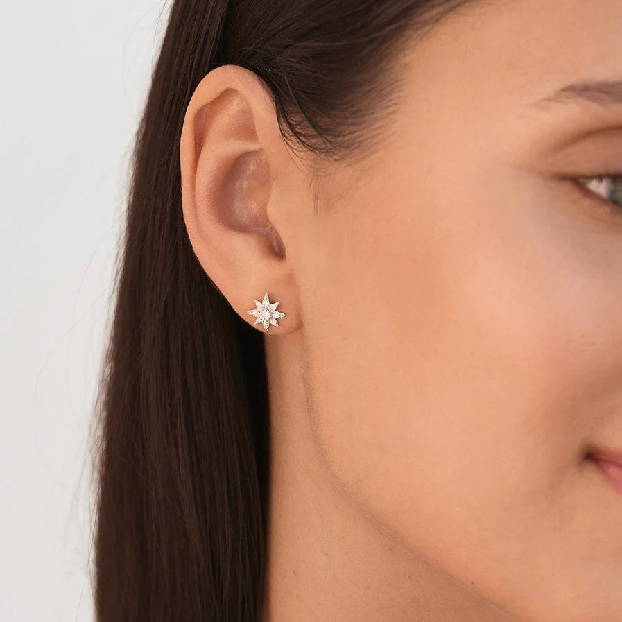 North Star Stud Earring in Silver - Image 4