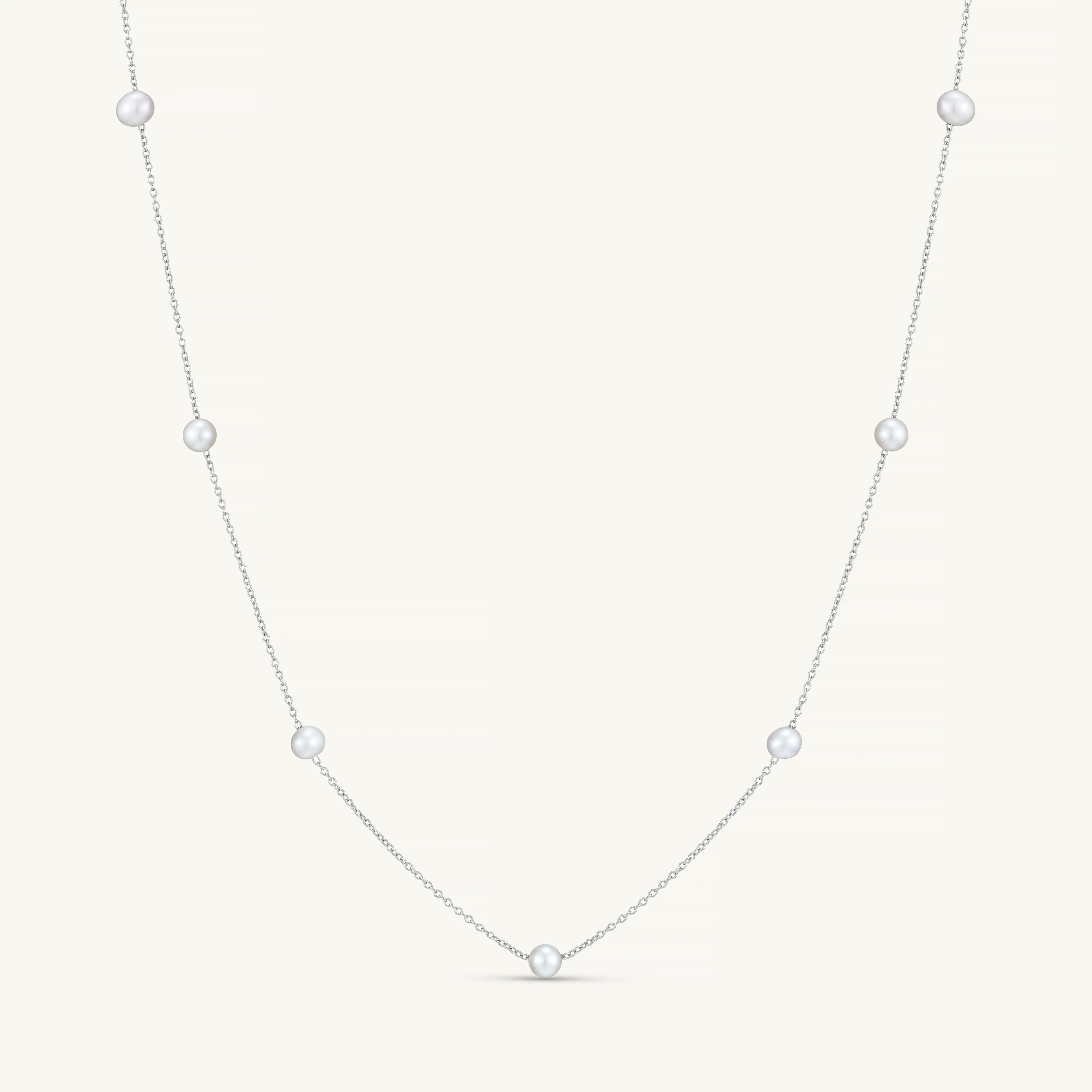 Infinity Pearl Necklace Silver