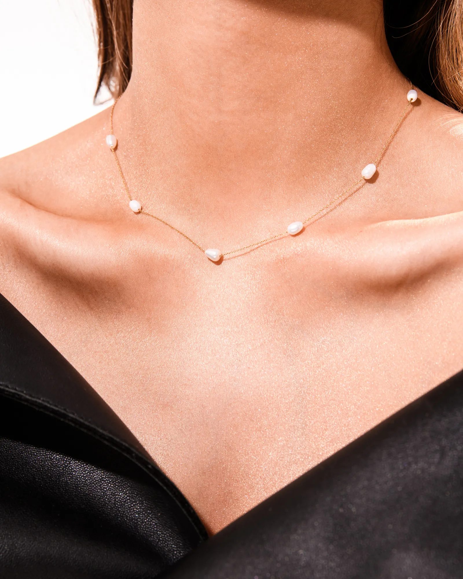 Infinity Pearl Necklace Silver - Image 2