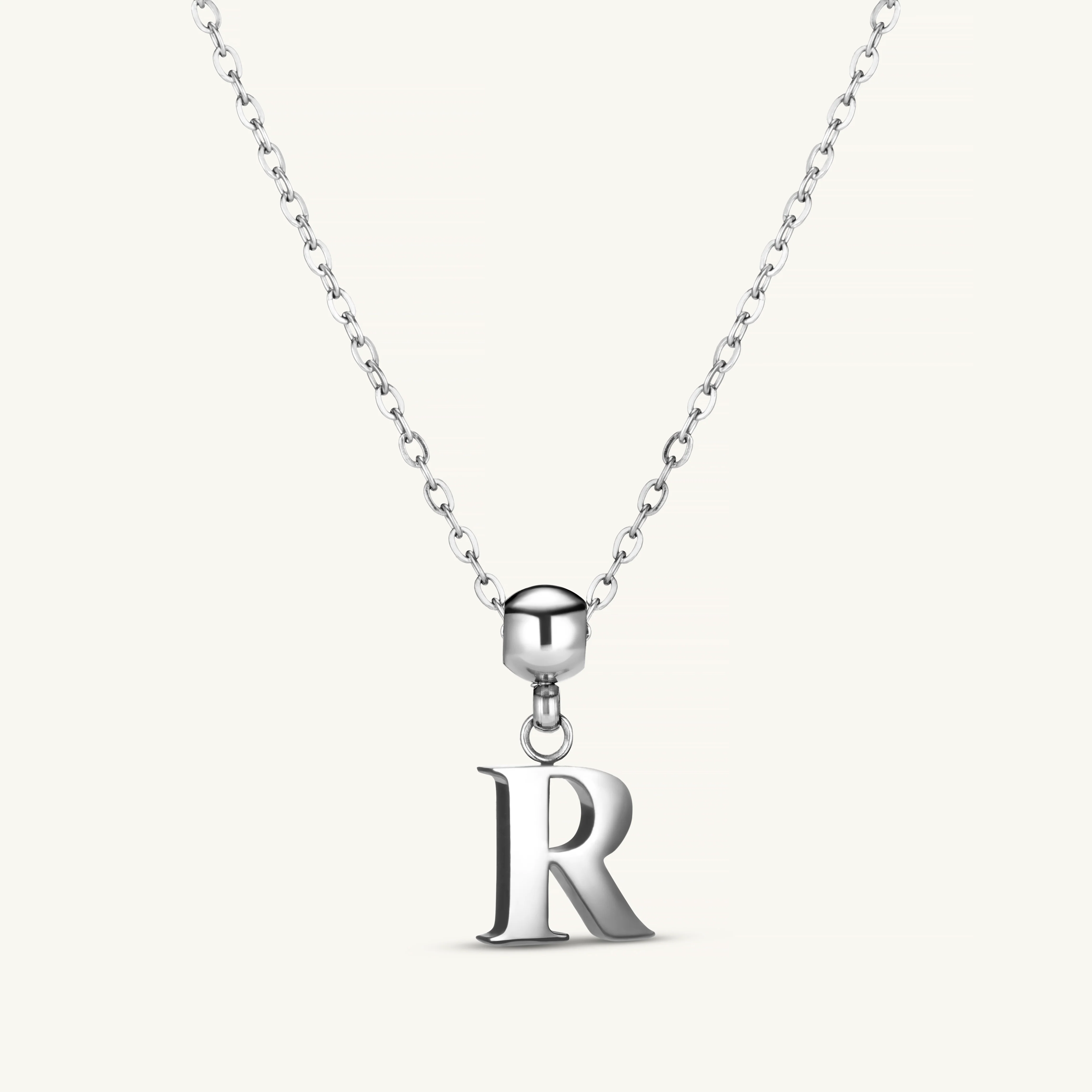 R Classic Initial Charm Silver - Image 3