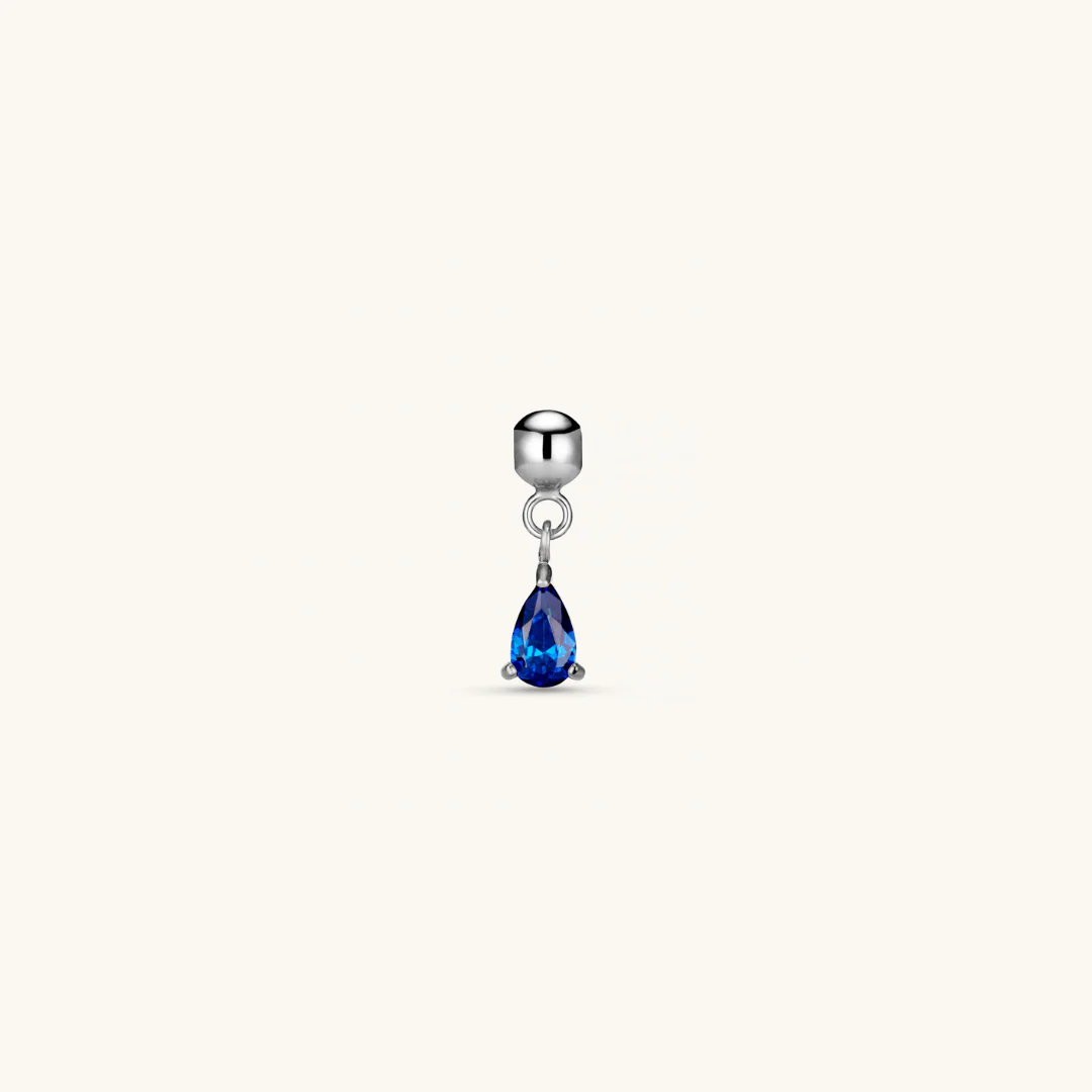 Sapphire Crystal Charm Silver